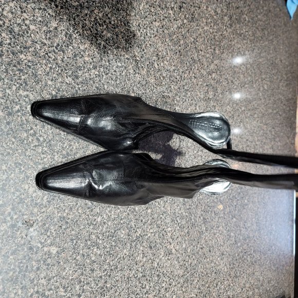 Black Leather Cutaway Boot - Picture 3 of 5